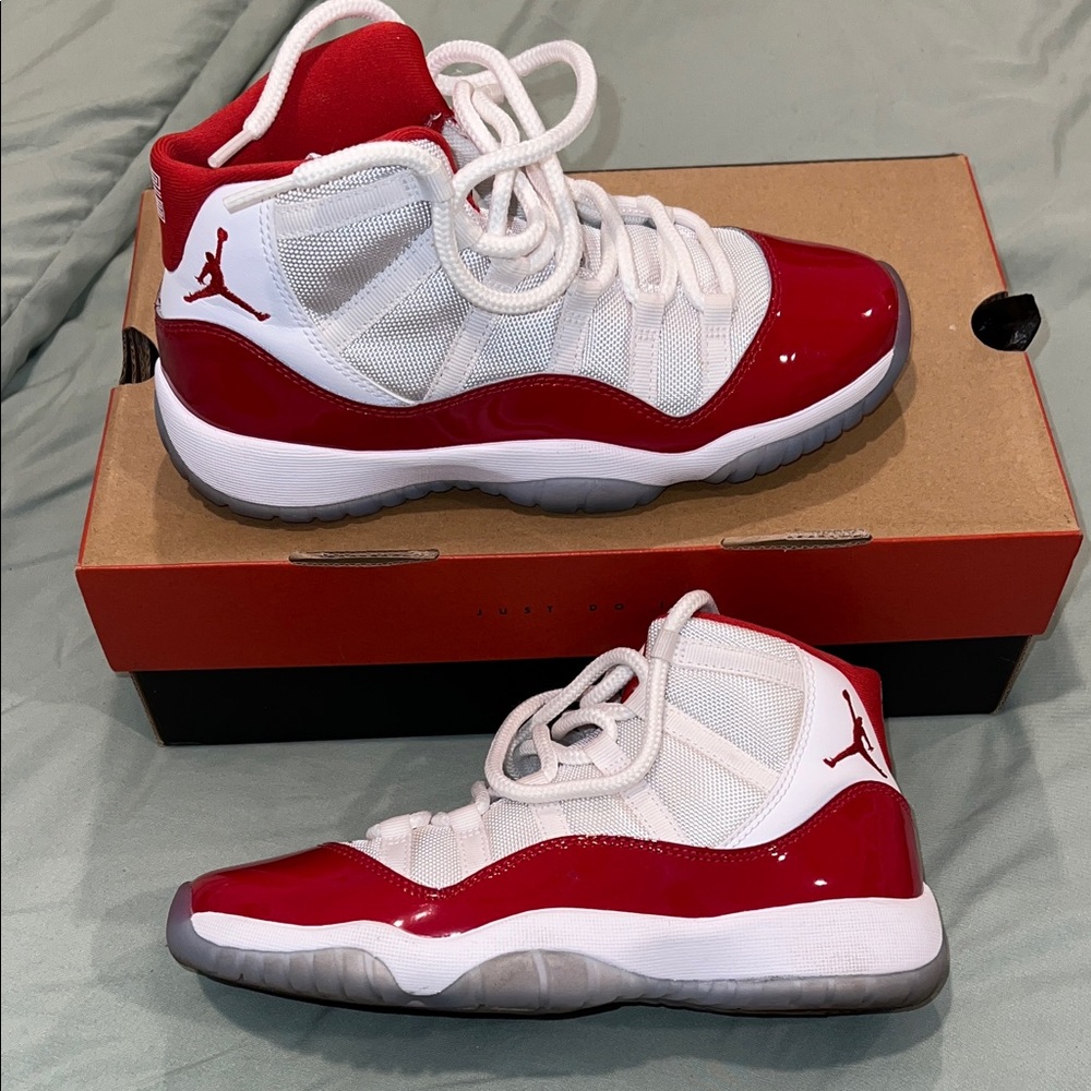 Jordan Kids Red and White Sneakers